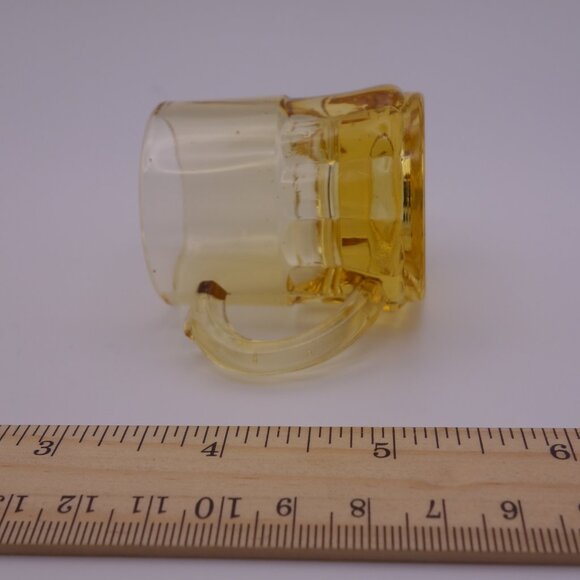 Vintage Federal Glass Yellow Glass Beer Glass with Handle Shot Glass - Picture 9 of 11